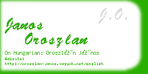 janos oroszlan business card